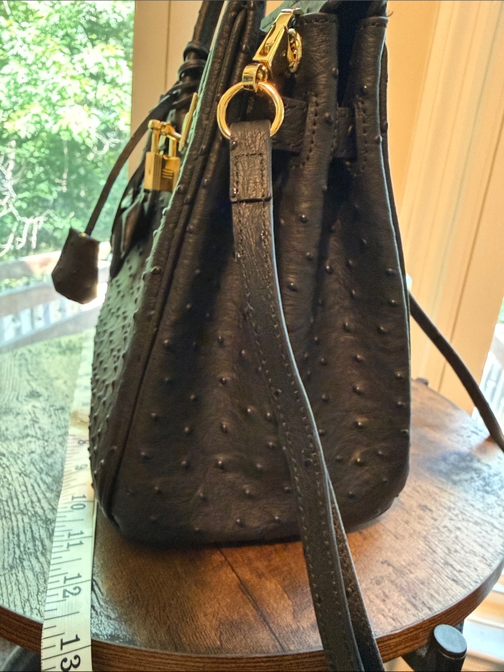 Black Structured Satchel with Gold Hardware this is a fun dupe - Picture 6 of 8